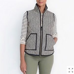 J. Crew Printed Herringbone Quilted Puffer Vest